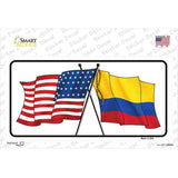 Colombia USA Crossed Flags Novelty Sticker Decal