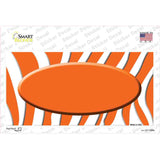 Orange White Zebra Center Oval Novelty Sticker Decal