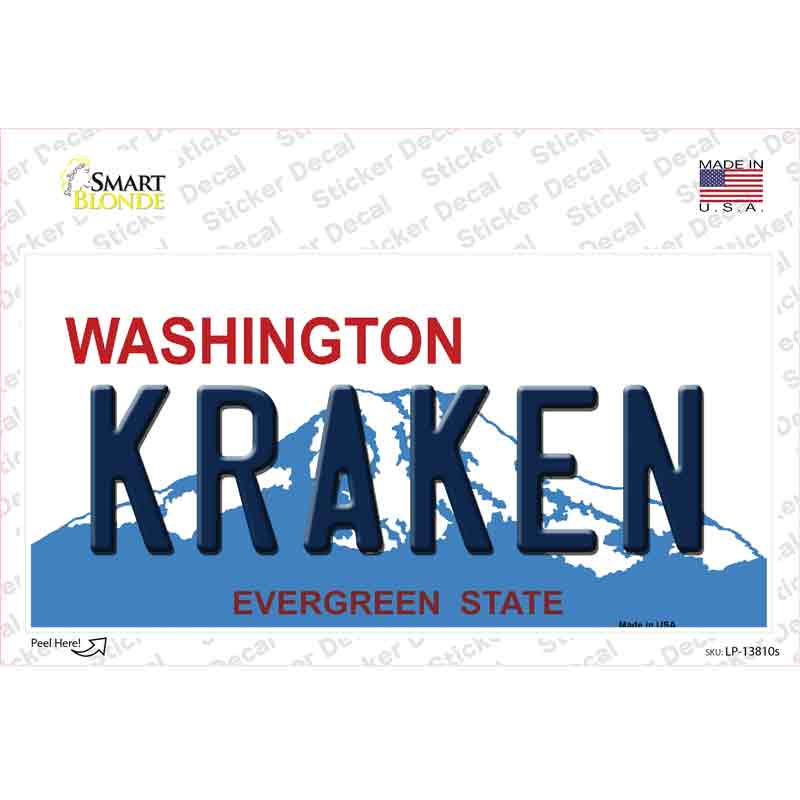 Kraken Washington Novelty Sticker Decal