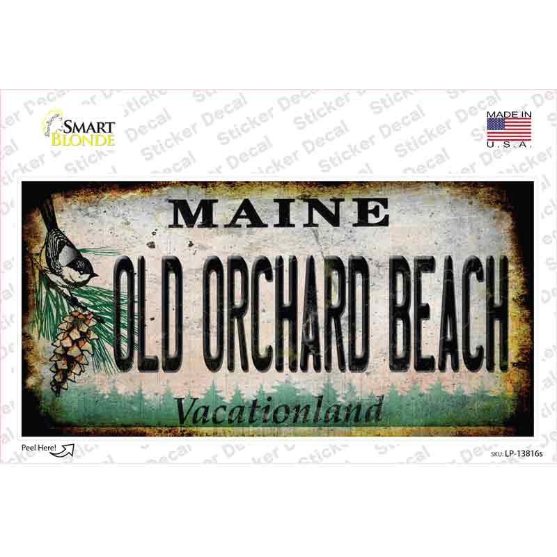 Old Orchard Beach Maine Rusty Novelty Sticker Decal
