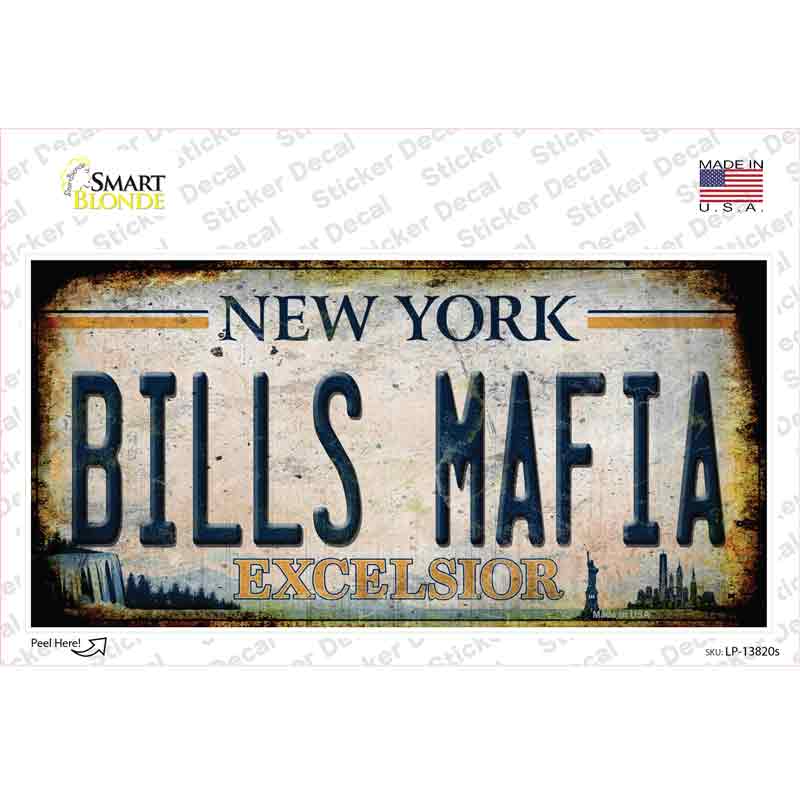 Bills Mafia New York Rusty Novelty Sticker Decal