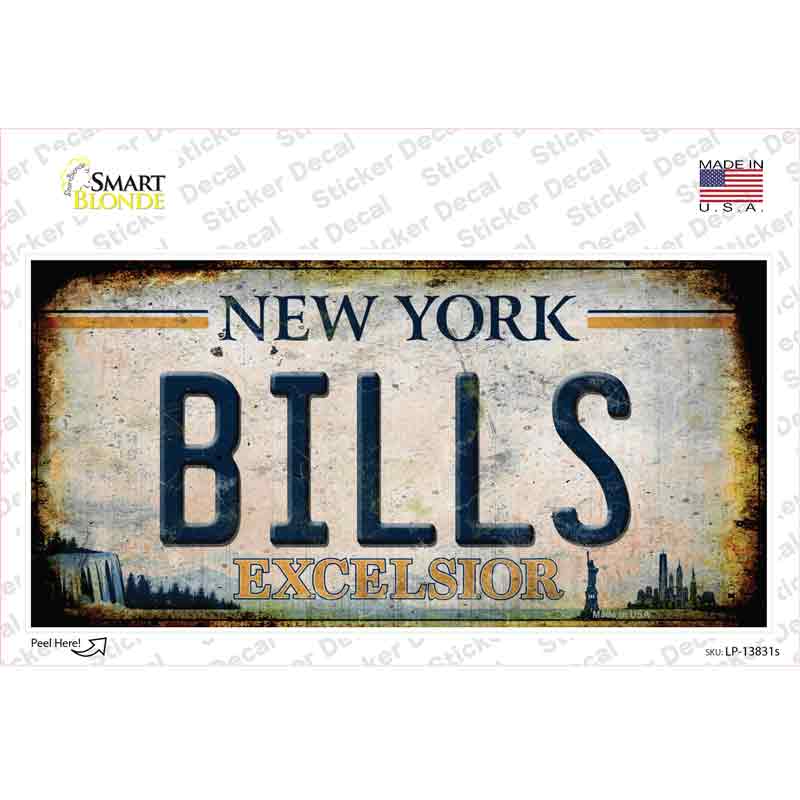 Bills Excelsior New York Rusty Novelty Sticker Decal