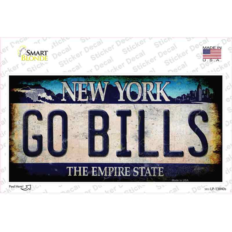 Go Bills New York Rusty Novelty Sticker Decal