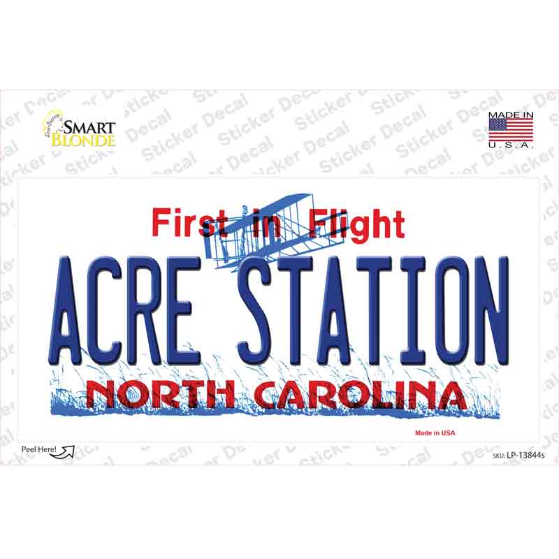 Acre Station North Carolina Novelty Sticker Decal