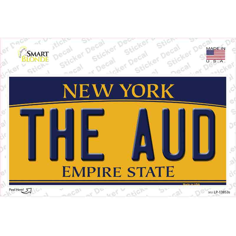 The Aud NY Yellow Novelty Sticker Decal