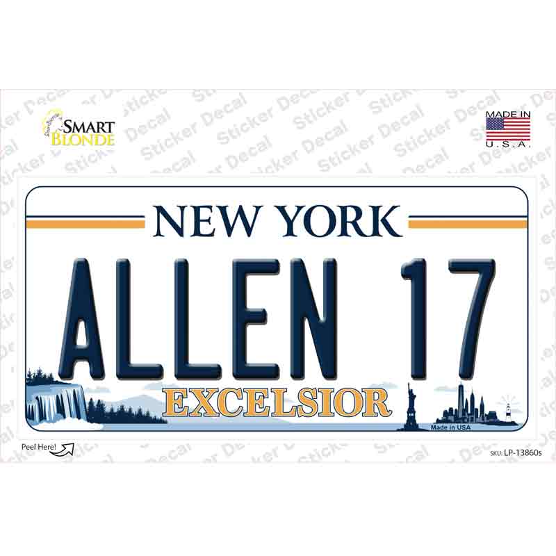 Allen 17 NY Excelsior Novelty Sticker Decal