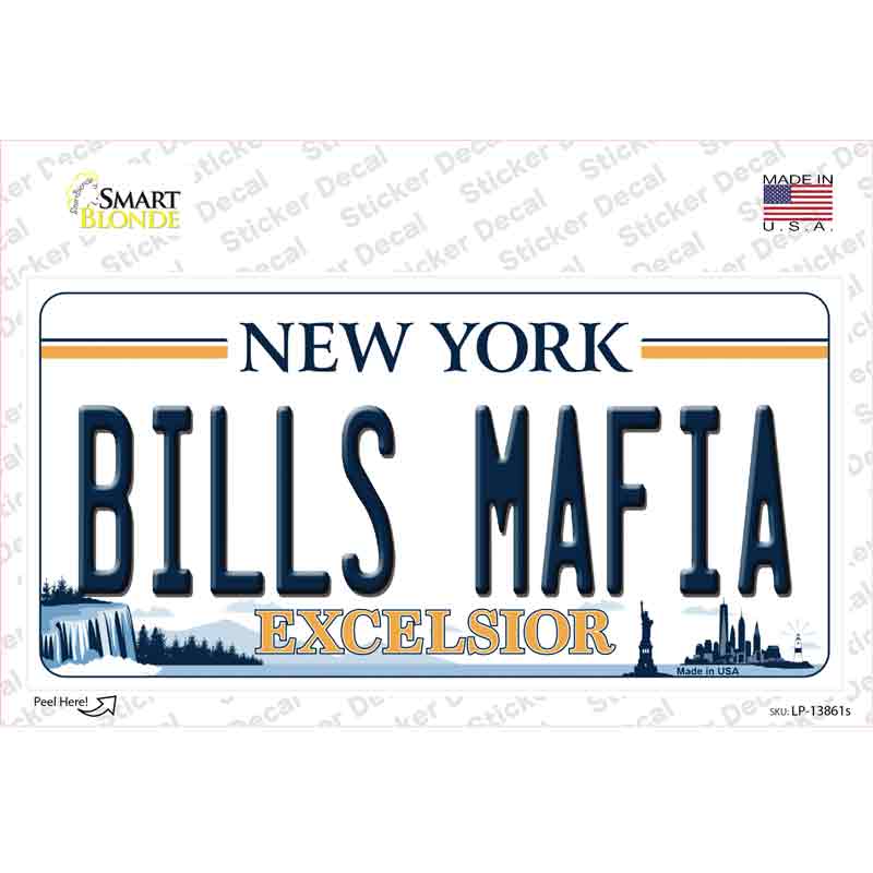 Bills Mafia NY Excelsior Novelty Sticker Decal