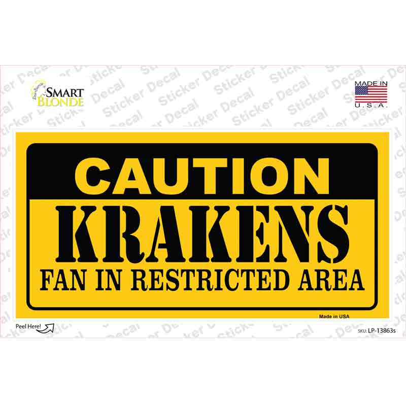 Caution Krakens Novelty Sticker Decal