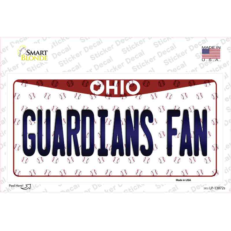 Guardians Fan Ohio Overlay Novelty Sticker Decal