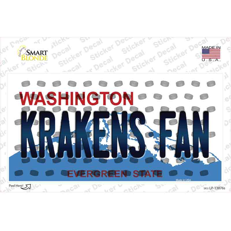 Krakens Fan Washington Overlay Novelty Sticker Decal