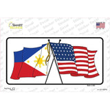 Philippines US Crossed Flag Novelty Sticker Decal