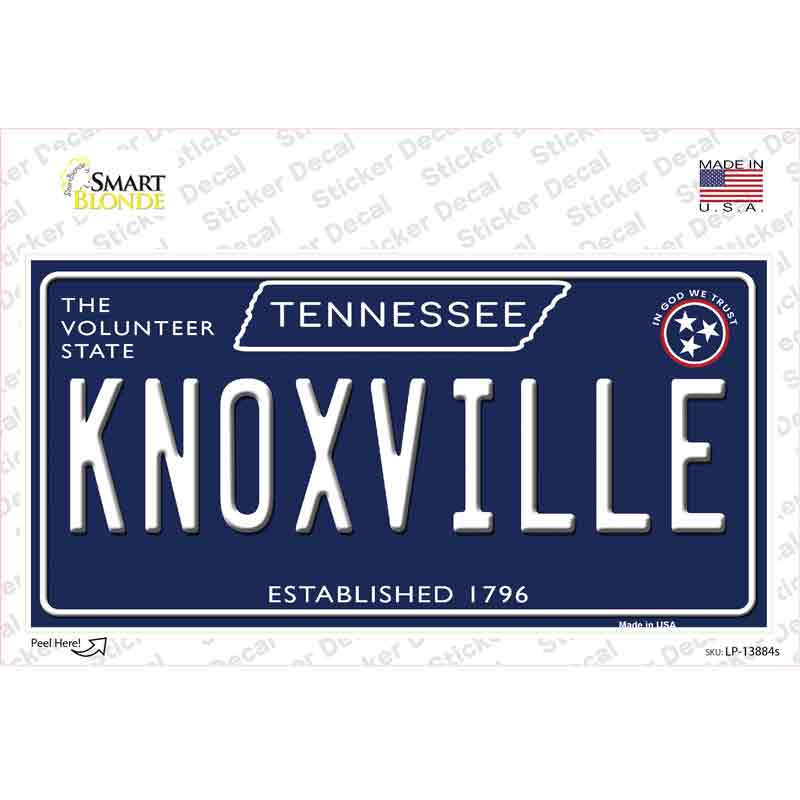 Knoxville Tennessee Blue Novelty Sticker Decal