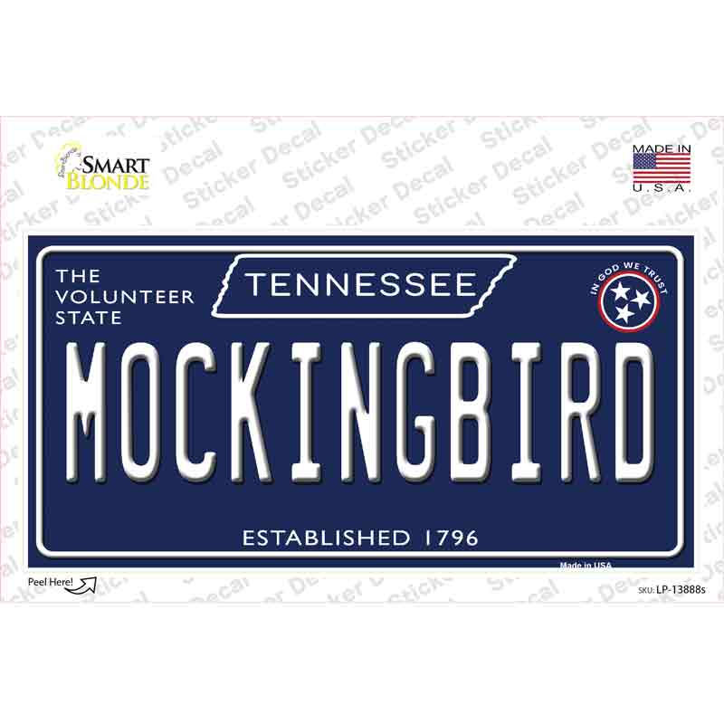 Mockingbird Tennessee Blue Novelty Sticker Decal