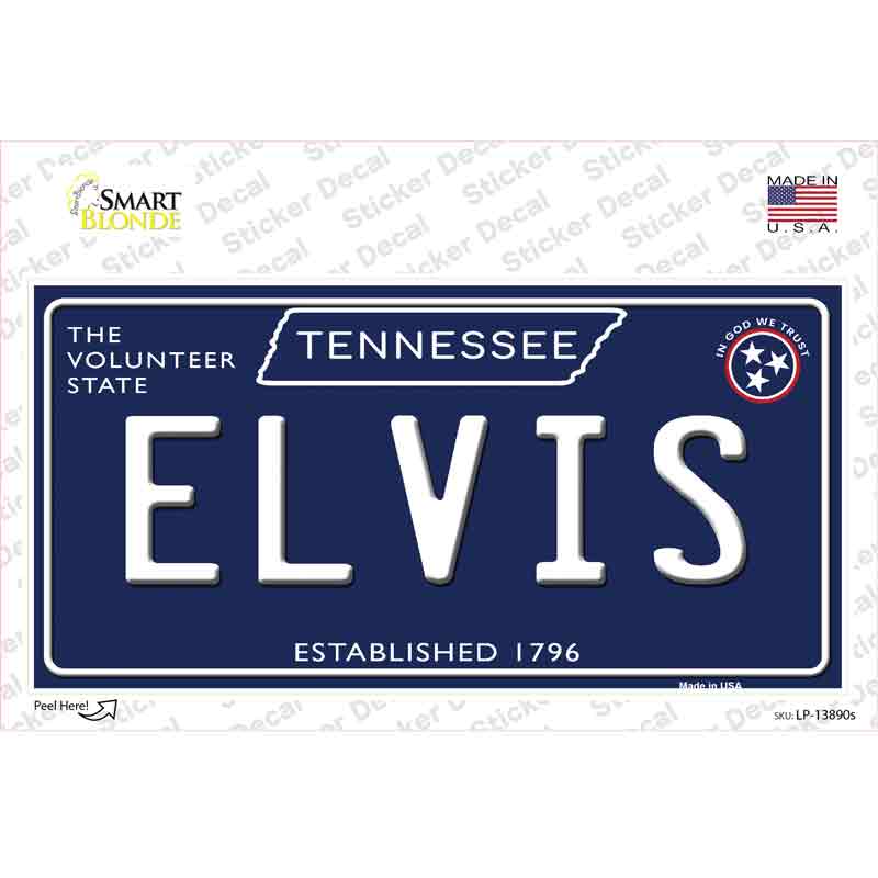 Elvis Tennessee Blue Novelty Sticker Decal
