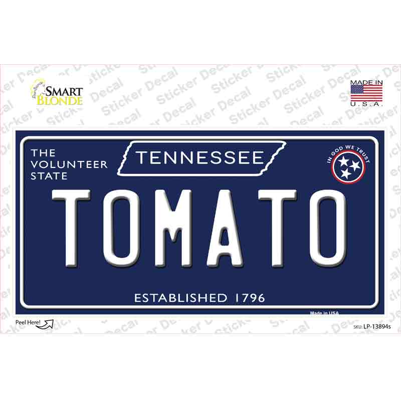 Tomato Tennessee Blue Novelty Sticker Decal