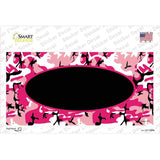 Pink Camo With Black Center Oval Novelty Sticker Decal