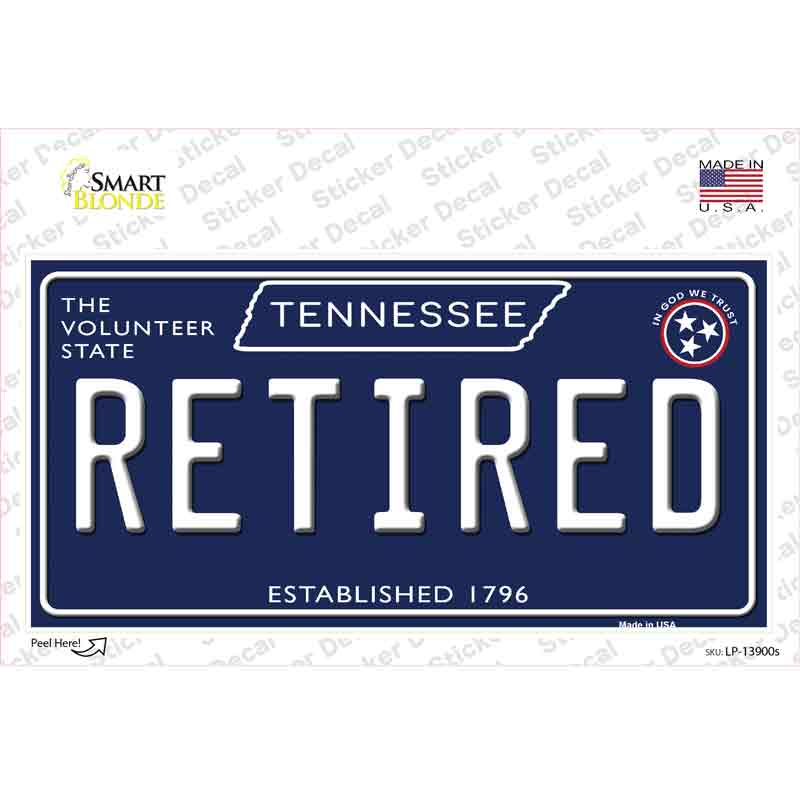 Retired Tennessee Blue Novelty Sticker Decal