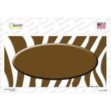 Brown White Zebra Center Oval Novelty Sticker Decal