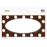 White Brown Polka Dot Center Oval Novelty Sticker Decal