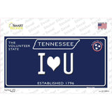 I Heart U Tennessee Blue Novelty Sticker Decal