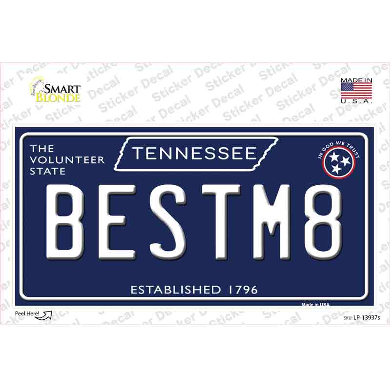 Best M8 Tennessee Blue Novelty Sticker Decal
