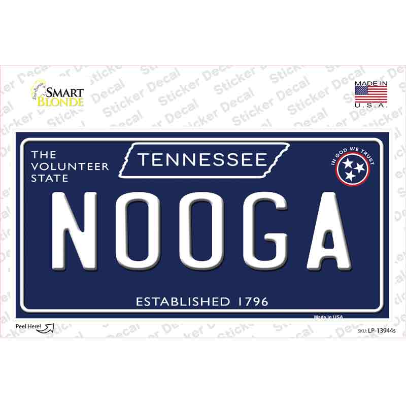 Nooga Tennessee Blue Novelty Sticker Decal