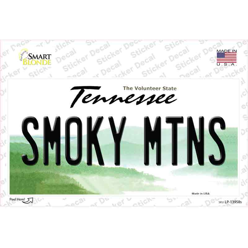 Smoky Mtns Tennessee Novelty Sticker Decal