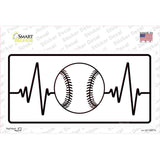 Baseball Heart Beat Novelty Sticker Decal