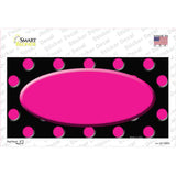 Pink Black Polka Dot Pink Center Oval Black Novelty Sticker Decal