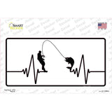 Fishing Heart Beat Novelty Sticker Decal