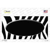 Black White Zebra Center Oval Novelty Sticker Decal