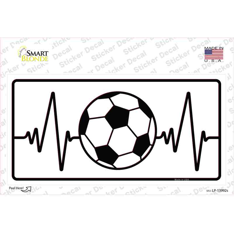 Soccer Heart Beat Novelty Sticker Decal