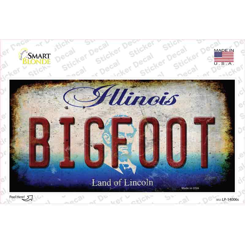 Bigfoot Illinois Novelty Sticker Decal