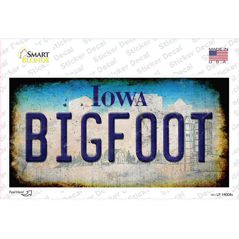 Bigfoot Iowa Novelty Sticker Decal