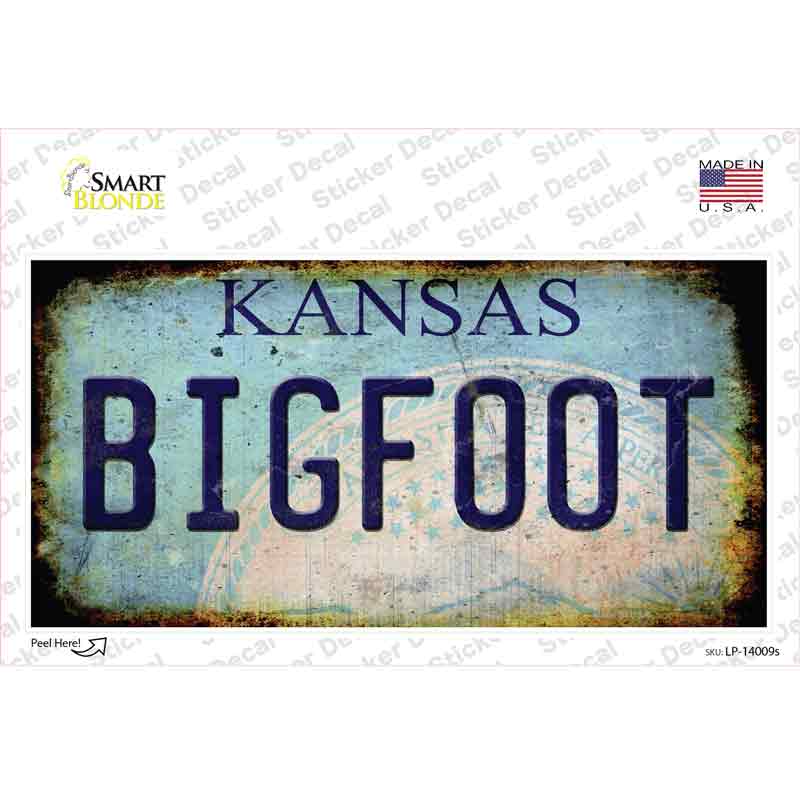 Bigfoot Kansas Novelty Sticker Decal