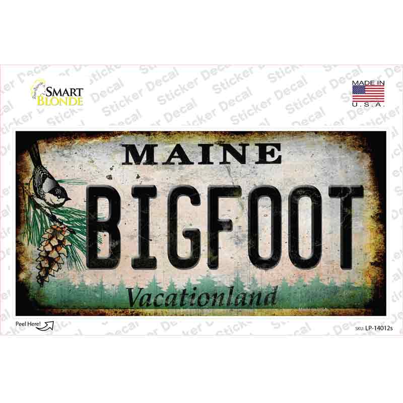 Bigfoot Maine Novelty Sticker Decal