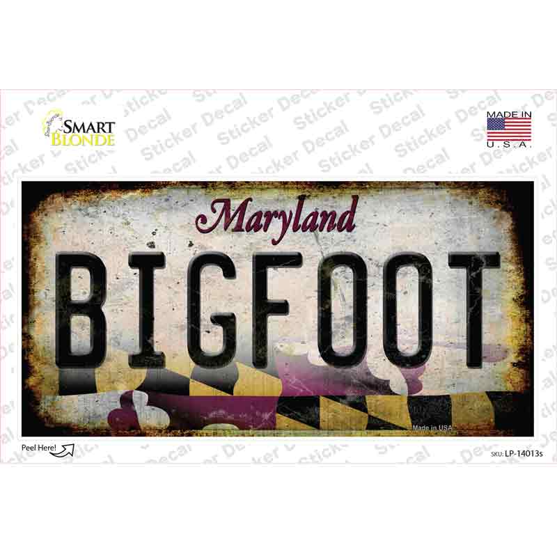 Bigfoot Maryland Novelty Sticker Decal
