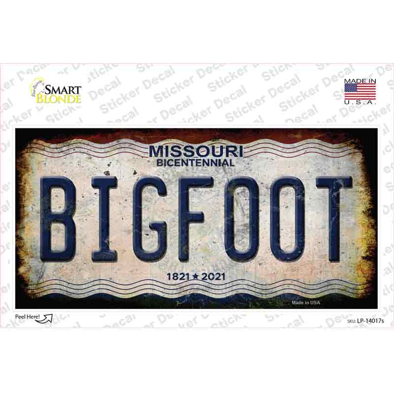 Bigfoot Missouri Novelty Sticker Decal