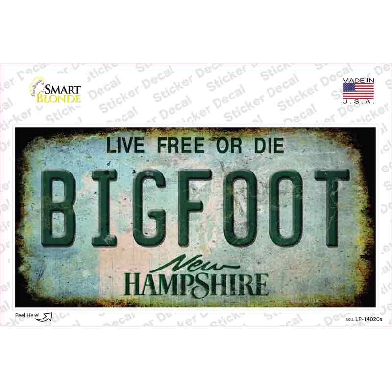 Bigfoot New Hampshire Novelty Sticker Decal