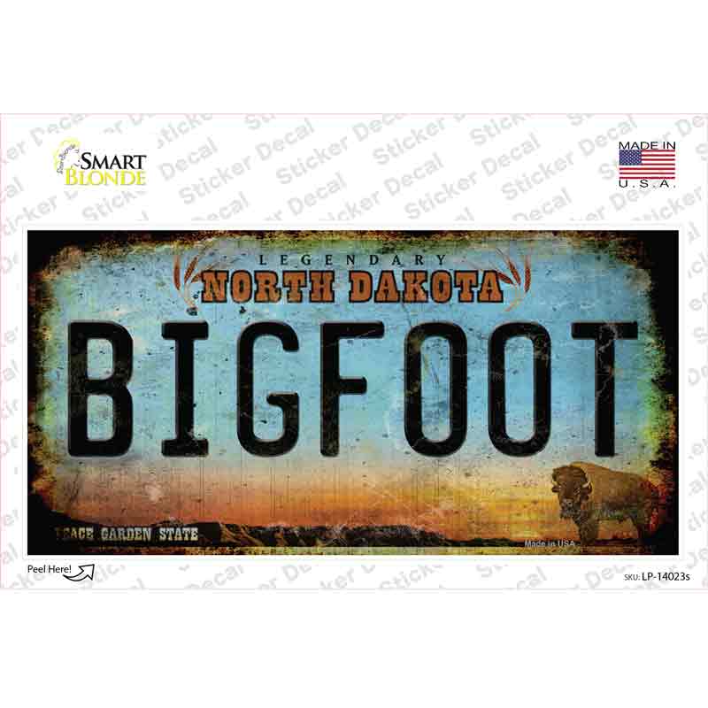 Bigfoot North Dakota Novelty Sticker Decal