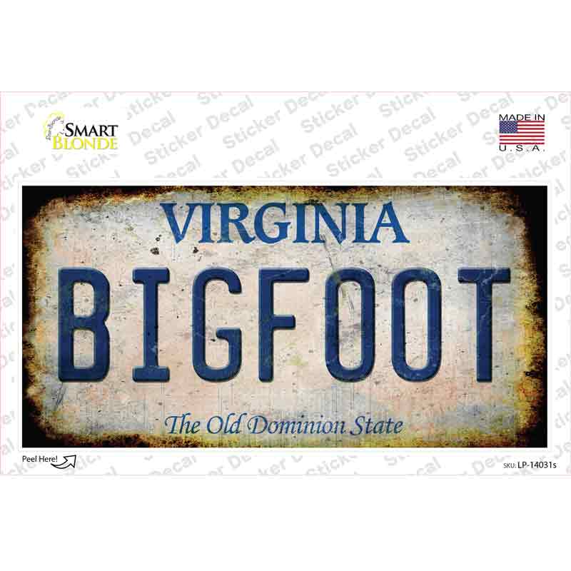 Bigfoot Virginia Novelty Sticker Decal