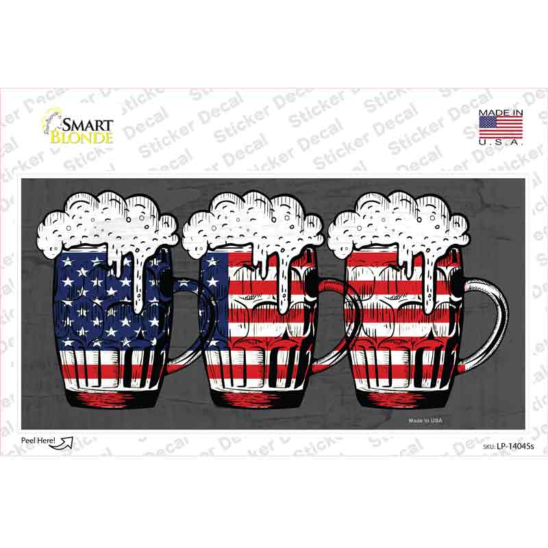 Three Beers America Novelty Sticker Decal