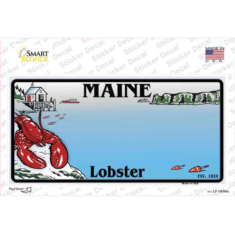 Maine Lobster Blank Novelty Sticker Decal