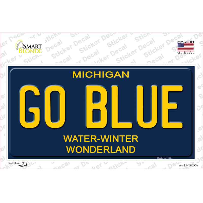 Go Blue Michigan Blue Novelty Sticker Decal
