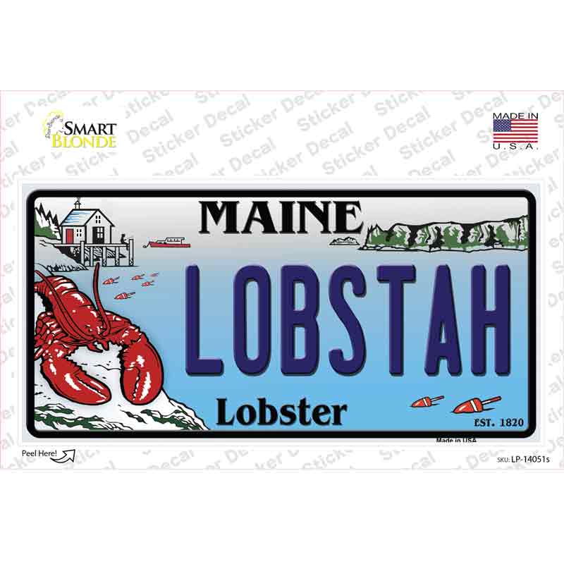Lobstah Maine Lobster Novelty Sticker Decal