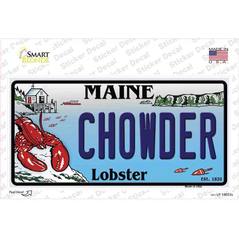 Chowder Maine Lobster Novelty Sticker Decal