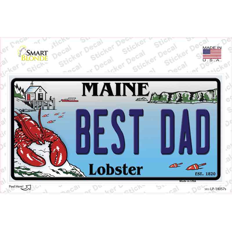 Best Dad Maine Lobster Novelty Sticker Decal