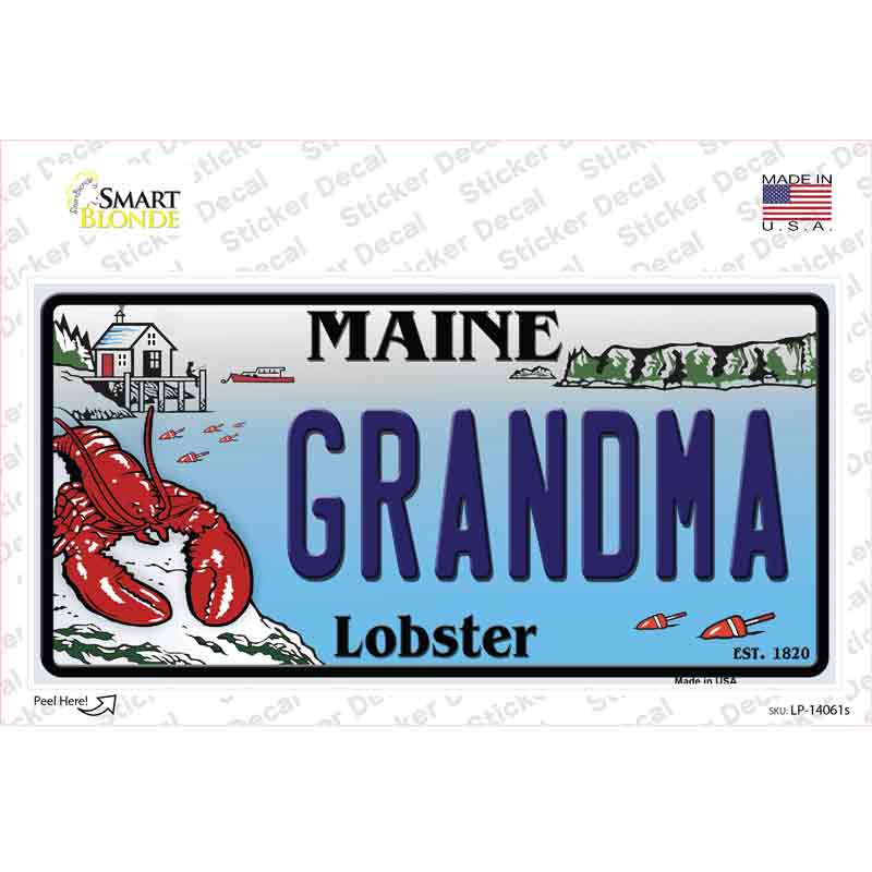 Grandma Maine Lobster Novelty Sticker Decal