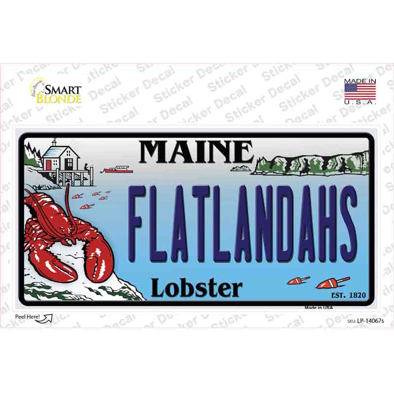 Flatlands Maine Lobster Novelty Sticker Decal