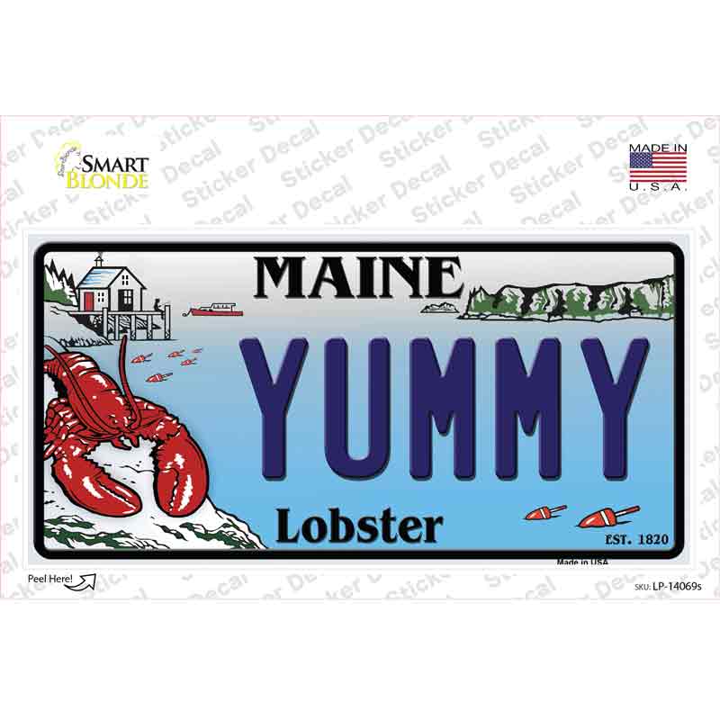 Yummy Maine Lobster Novelty Sticker Decal